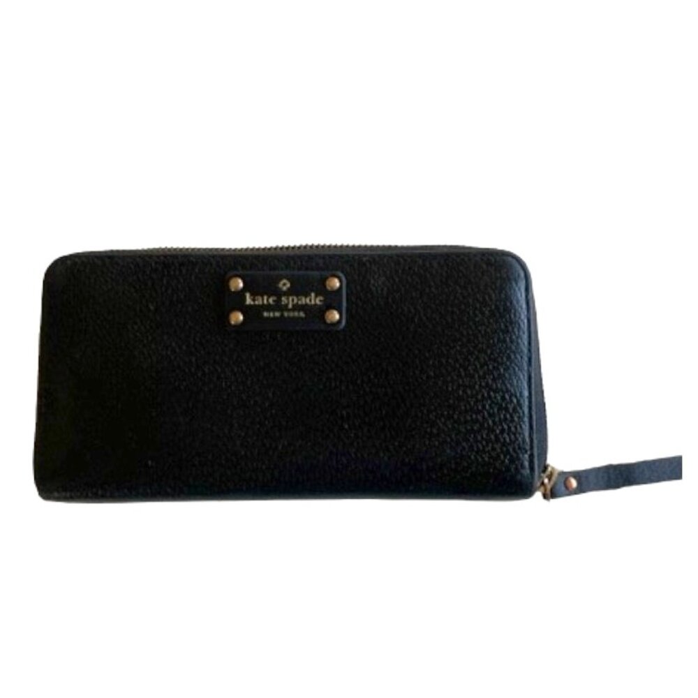 Kate Spade Grove Street Neda Black Leather Zip Around Wallet